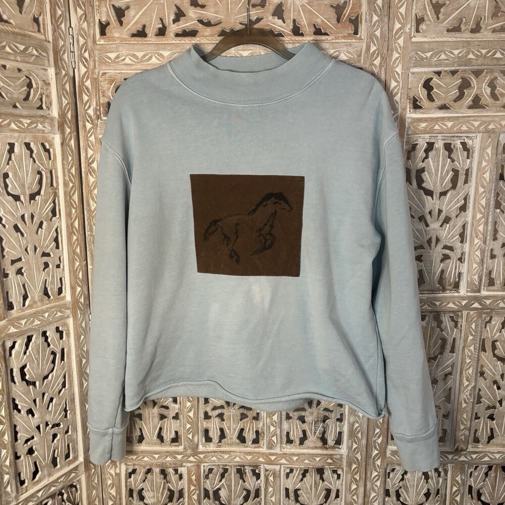Rod's Running Horse Graphic Print Long Sleeve Shirt Size Small Unisex Western